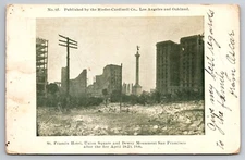 St. Francis Hotel Union Square San Francisco Earthquake California 1906 Postcard