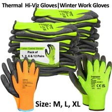 Thermal Latex Rubber Coated Builders Work Gloves Cold Safety Gardening Freezer