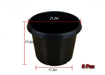 20 Gallon Black Plastic Garden Plant Flower Pot Nursery Containers (Set of  5) | eBay