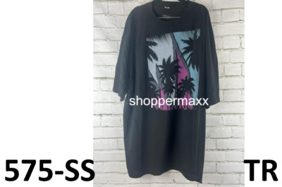 Fift Sun Men's Windy Palms Neon Poster Tee 9, Black, 4XLT