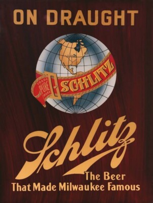 Schlitz Milwaukee Beer on Draught NEW Metal Sign 18x24'' USA STEEL XL Size