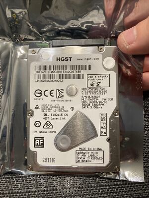 HGST HTS545050A7E680 500GB SATA HARD DRIVE P/N: 0J43605 MLC: DA7034  GREAT SATA