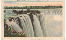 Vintage 1947 Linen Postcard Niagara Falls Terrapin Point Goat Isle Posted