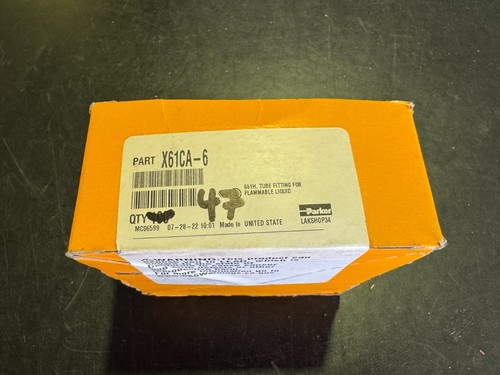 LOTTO 47 PEZZI - Parker 61CA-6 Raccordi a compressione in ottone, allineamento a compressione