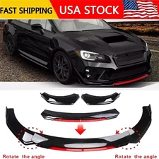 Front Bumper Lip Spoiler Splitter Body Kit glossy  Black For Subaru WRX /STI