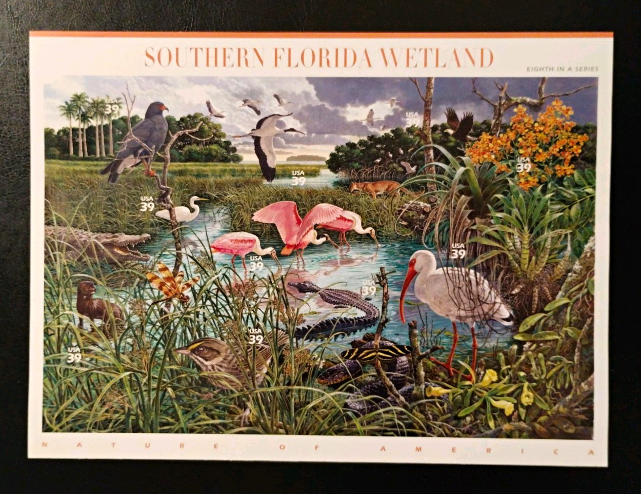 USPS Nature of America Southern Florida Wetland 39¢ Stamp Sheet/Pane, MNH