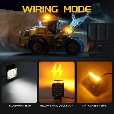 4inch LED Directional Warning Light Beacon For Recovery Lightbar Strobe 12/24V