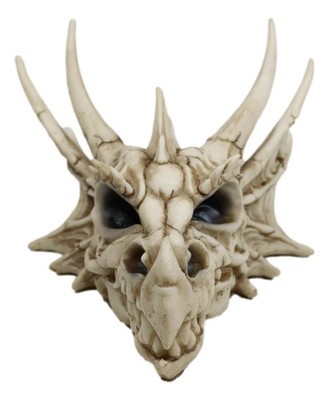 Fantasy Grendel Dragon Head Skull Skeleton Realistic Fossil