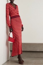 RIXO  Annie Striped Jacquard-Knit Midi Dress RRP £315.00