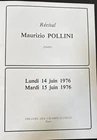 MAURIZIO POLLINI   Theatre des Champs-Elysées concert  program 1976