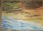 1963 Marx Sands of Iwo Jima Playset WWII Paper Battlefield 20"x 15" Great! Rare
