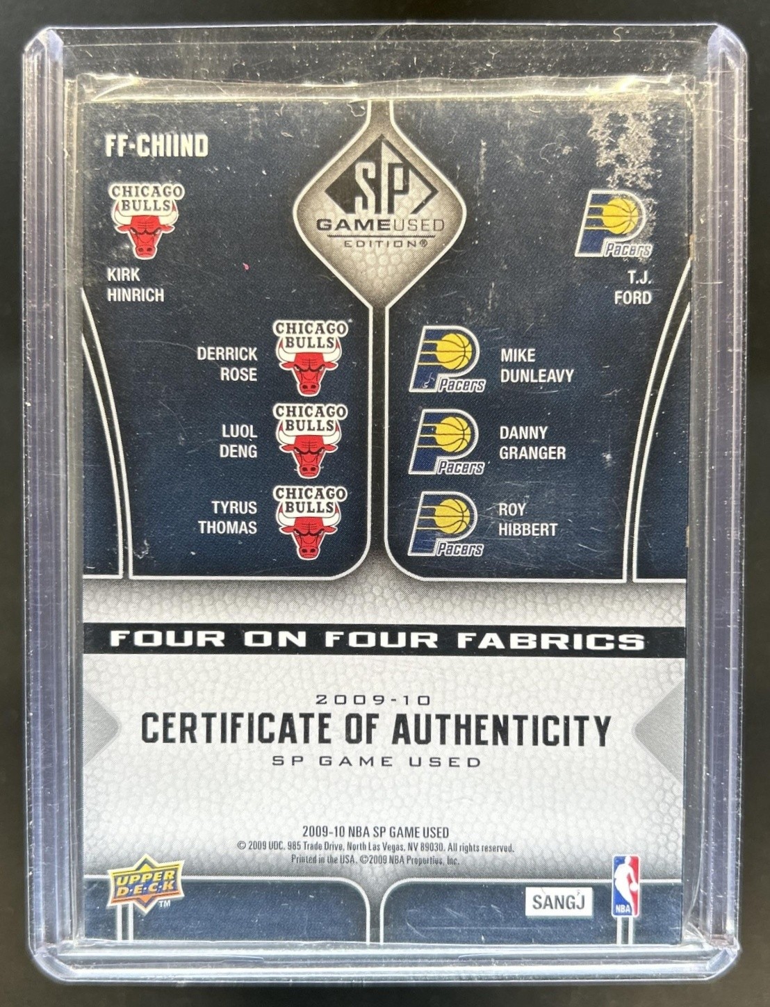 2009-10 SP Game Used Hinrich Rose Deng Thomas Ford Granger Hibbert Jersey #/65 view 2