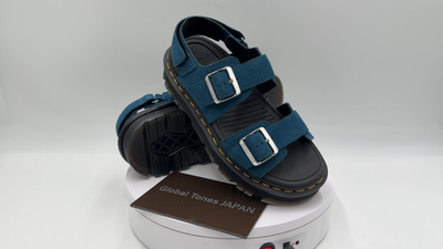 Dr. Martens ZEBZAG Sandals EH Suede Neptune Blue Unisex Slingback