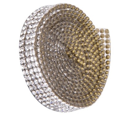 (Silber) 5 Reihen 1m Rhinestone Trim Ribbon Hot Fix Crystal Chain Trim Garm AL