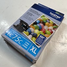 Brother LC75C XL Cyan Ink Cartridge - New Sealed Exp 07/2028