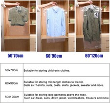 10 Clear Garment Suit Dress Bags Zippers Clothes Closet Storage Protect Covers