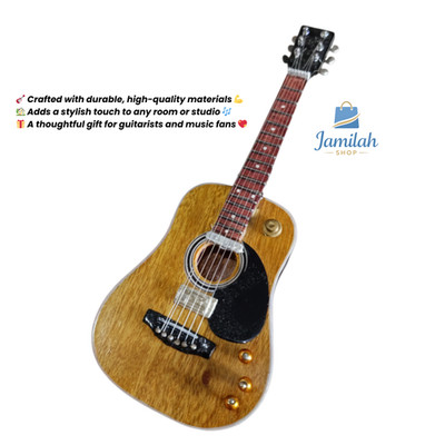 Miniature Wooden Guitar Model 1/6 Scale Display Decor Collectible Gift