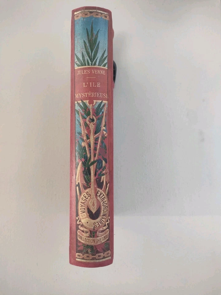 Jules Verne.Hetzel L’Île Mystérieuse.  Dos au Phare. - Photo 2/4