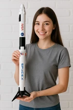 Spacex Falcon 9 Crew Dragon Rocket Model AX4 1/76 760mm 30inch Fully Assembled