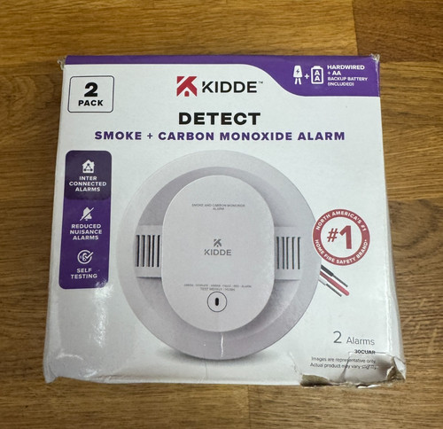 Kidde Smoke + CO Alarm, Hardwired with AA Backup Battery 30CUAR Pack of 2