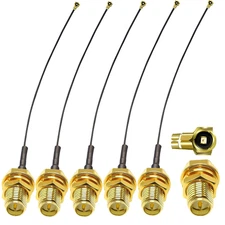 5PCS IPX MHF4 to RPSMA Antenna 0.81mm Coax Cable, 6inch(15cm) UFL to RP-SMA Fema