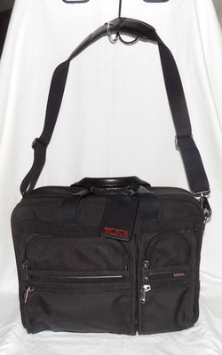 Tumi Alpha Expandable Organizer Laptop Briefcase Travel Bag Vintage Black Nylon