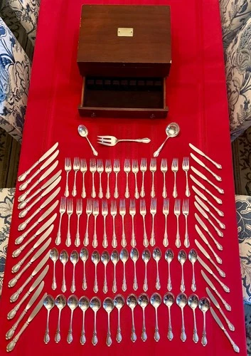 Vintage Towle Sterling Silver Legato Flatware Place Setting for 14 total 87 Pcs.