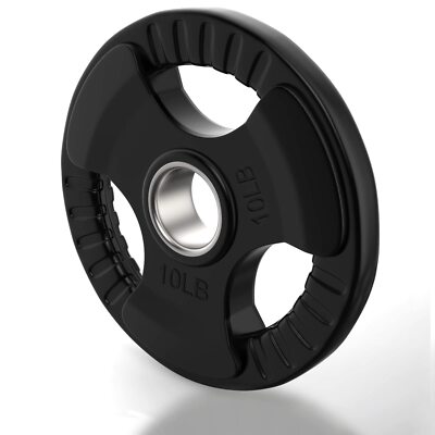 Bumper Plates Olympic Rubber Weight Plate Set 10/25LB 2-Inch Steel