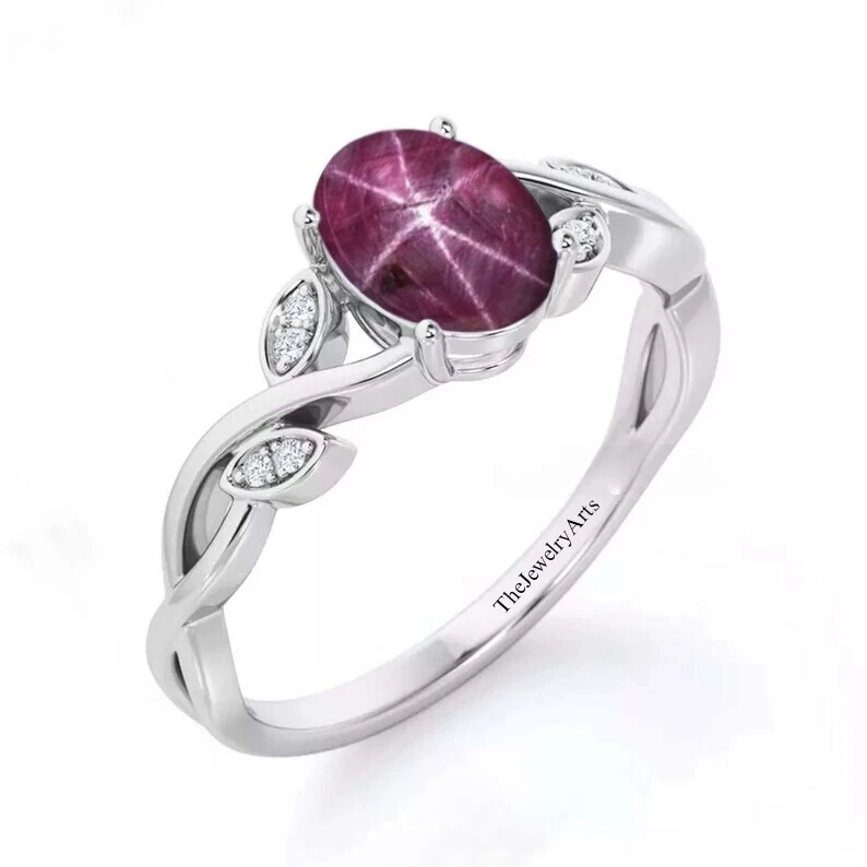 Lindy Star Ring, Star Ruby Ring, Ruby Star Ring, July Birthstone Ring - Image 2 of 4