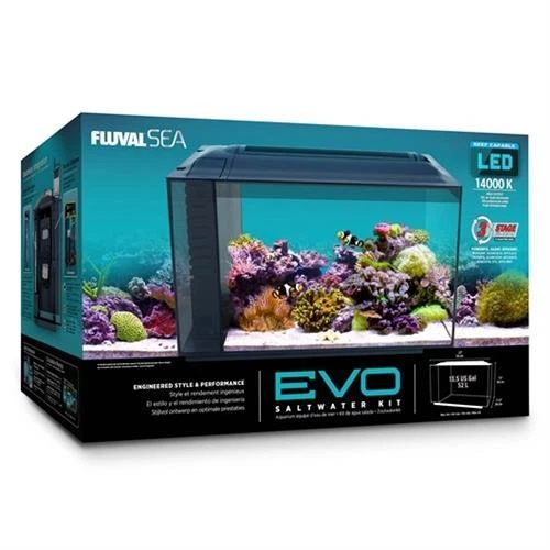FLUVAL EVO 13.5 GALLON SALTWATER FRESHWATER AQUARIUM KIT (20.5" X 11.6" X 7.5")