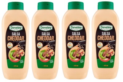 4x Develey Salsa Cheddar Sauce Glutenfrei,Käsesoße Squeeze 875ml