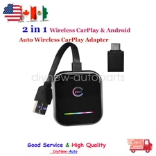 Wireless CarPlay Adapter 2025 Upgraded  2 in 1 Wireless CarPlay & Android Auto