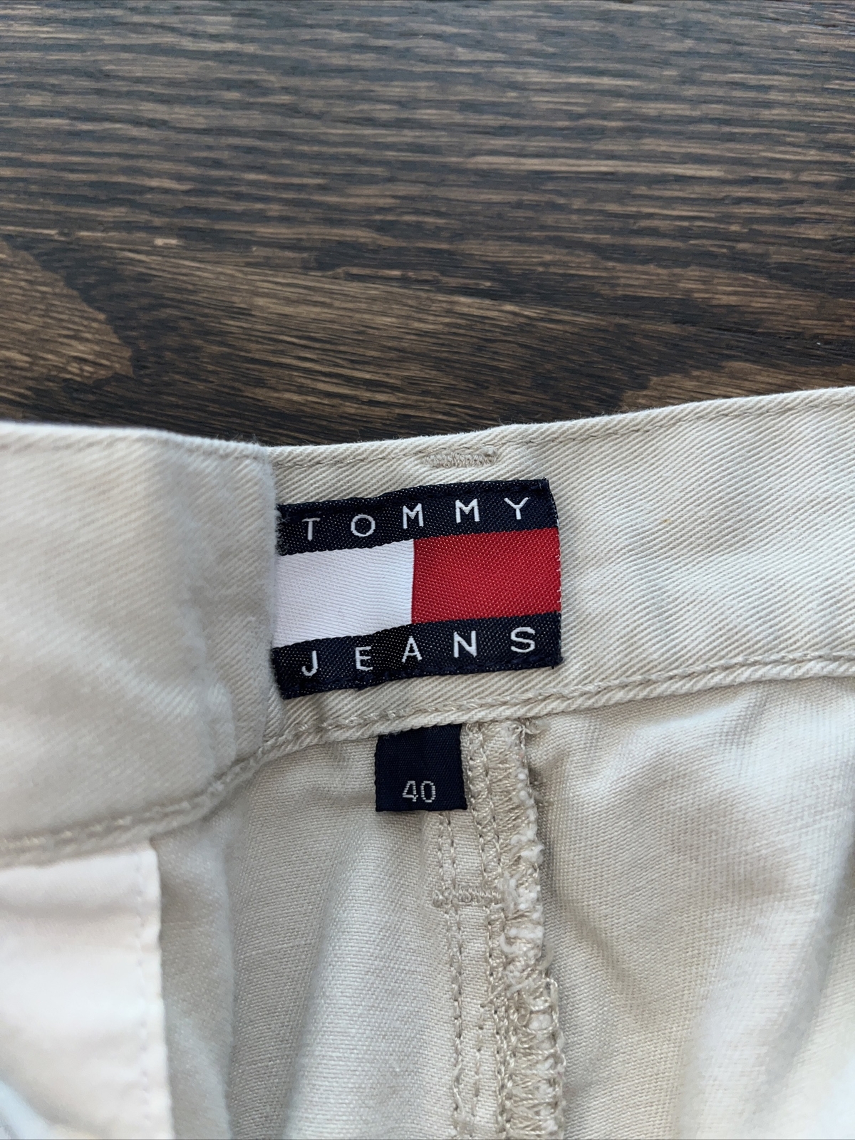 Tommy Hilfiger Jeans Vintage Cargo Shorts Beige Khaki Chinos Mens Waist 39 - View 4