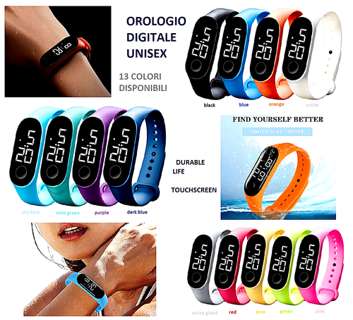 Orologio bracciale da polso mare uomo/donna waterproof unisex digitale  sport gym | eBay