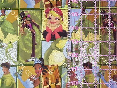 Custom 100% Cotton Woven Fabric Disney Tiana Princess And The Frog 1/4 Yard 9x56