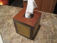 BLONDER HOME ADIRONDAK PINE TISSUE BOX SQUARE RESIN NEW