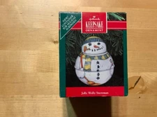 Hallmark Keepsake Ornament - Jolly Wolly Snowman - Dated 1991 NIB DV104