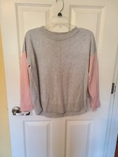 Cable Gauge "Two-Toned Gray/Pink" Pullover Sweater - SZ. M