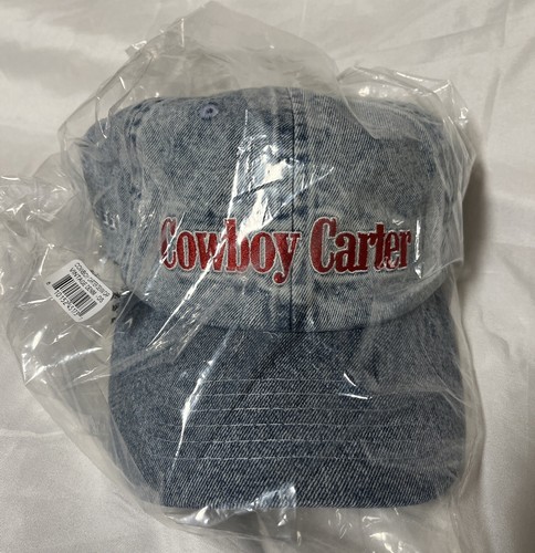 In Hand NEW BEYONCE OFFICIAL ACT II COWBOY CARTER DENIM HAT CAP RENAISSANCE TOUR