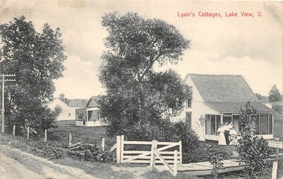 F23 Indian Lake Ohio Postcard 1909 Lyon S Cottages Women Ebay
