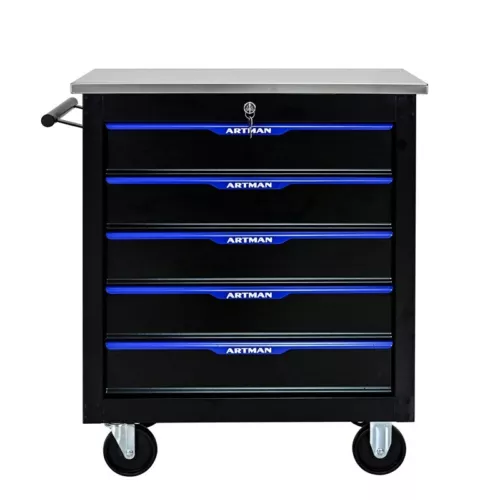Tool Cart 5 Drawers Rolling Tool Chest Garage Storage Cabinet Tool Box w/ Wheels