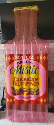 RARE Huge Inflatable Pool Float Bottle Mega Mystic Caribbean Fruit Punch 24 Oz