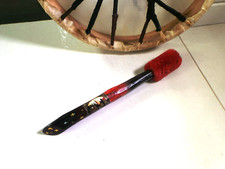 Drumbeater handmade, for skin or synthetic shamanic CROW RAVEN spirit animal .