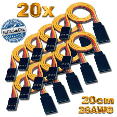20 JR Graupner servo cable extension cable 20 cm servo cable extension 26AWG