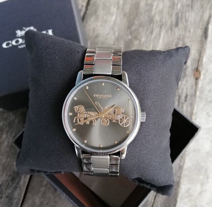 NWB 14502924 AUTHENTIC Coach Grey Dial Watch Grand Stainless 
