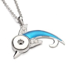 Collana Ciondolo Delfino Charms Bottone a Scatto Gioielli Misura 18 mm Scatti Adatto Metallo