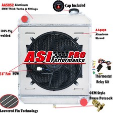 4 Row Radiator Shroud Fan For 60-66 Chevy C10 C20 C30 K10 K20 Suburban L6