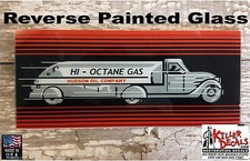 HUDSON AD GLASS 5" X 10.25" TOKHEIM 39 SIDES GAS PUMPS