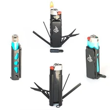 PRO - Lighter Sleeve - Multi-tool - Stainless Steel Black