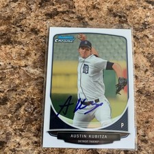 Austin Kubitza Signed 2013 Bowman Draft Chrome Auto Rc Detroit Tigers